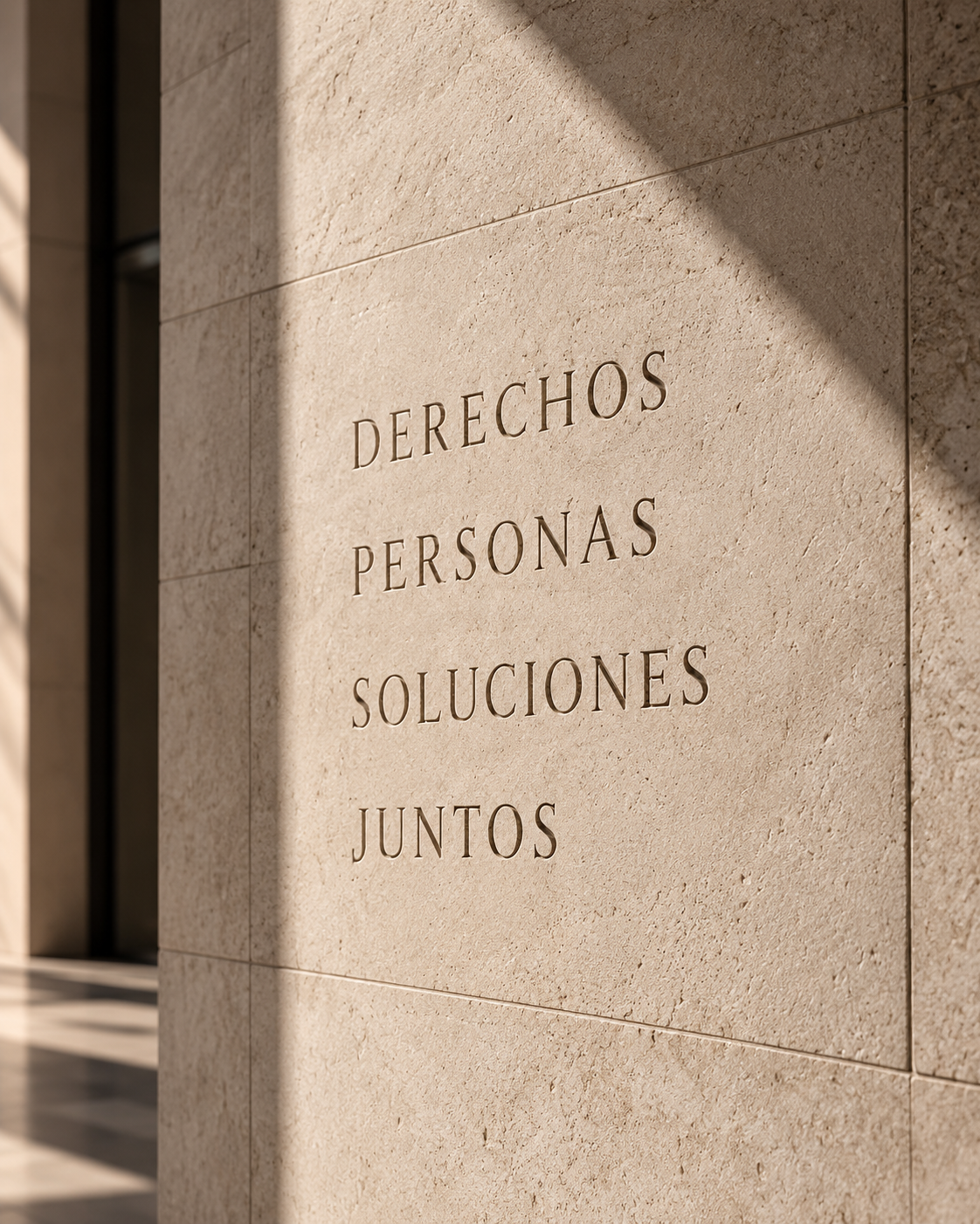 Inscripción sobre piedra: derechos, personas, soluciones, juntos